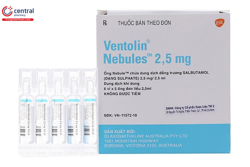 Thuốc khí dung Ventolin Nebules 5mg/2.5ml