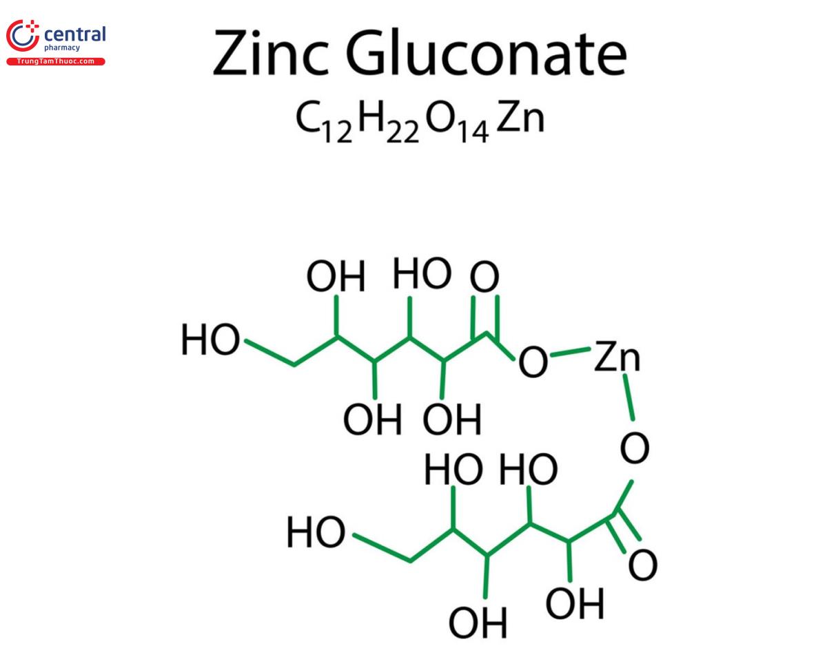 Công thức cấu tạo Zinc Gluconat